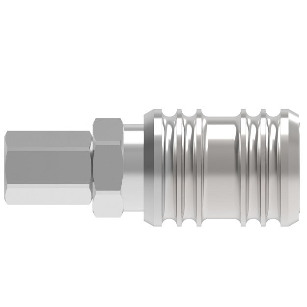 LL1000 Hansen® by Danfoss | Pneumatic Quick Disconnect Coupling | 1000 Series | 1/4" Female NPTF x 1/4" Body Size | Socket | NBR Seal | Stainless Steel