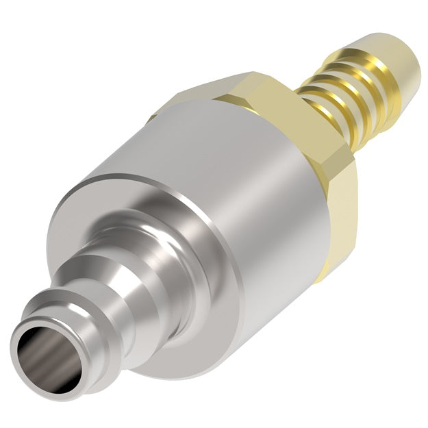 16 Hansen® by Danfoss | Pneumatic Quick Disconnect Coupling | 3000 Series | Hose Barb End | 1/4" Hose ID x 1/4" Body Size | Plug | Steel