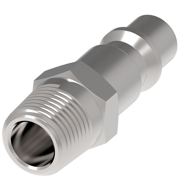 10G Hansen® by Danfoss | Pneumatic Quick Disconnect Coupling | 1000 Series / 3000 Series | 1/4" Male NPTF x 1/4" Body Size | Plug | With Bleeder Ball Check | Steel