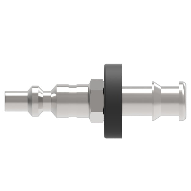 16P Hansen® by Danfoss | Pneumatic Quick Disconnect Coupling | 1000 Series / 3000 Series | Push-On Hose Barb End | 1/4" Hose ID x 1/4" Body Size | Plug | Steel