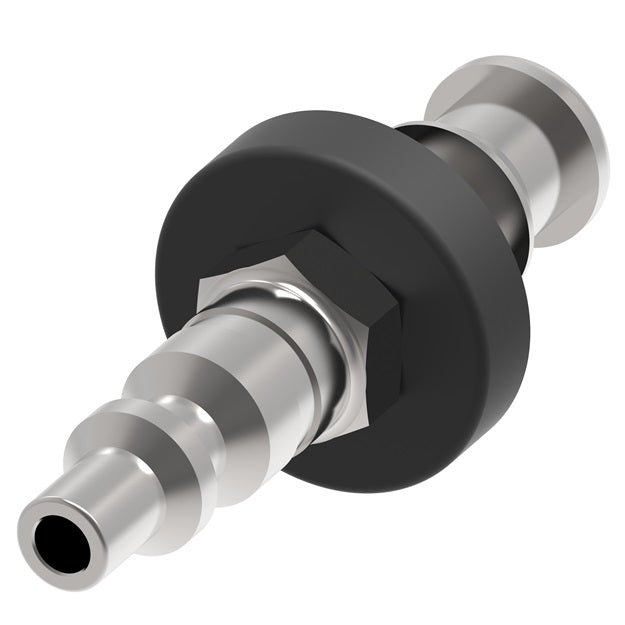 17P Hansen® by Danfoss | Pneumatic Quick Disconnect Coupling | 1000 Series / 3000 Series | Push-On Hose Barb End | 3/8" Hose ID x 1/4" Body Size | Plug | Steel