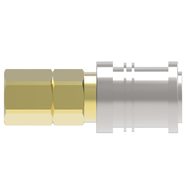 104 Hansen® by Danfoss | Pneumatic Quick Disconnect Coupling | 100 Series | 3/8" Female NPTF x 1/4" Body Size | Socket | Buna-N Seal | Brass