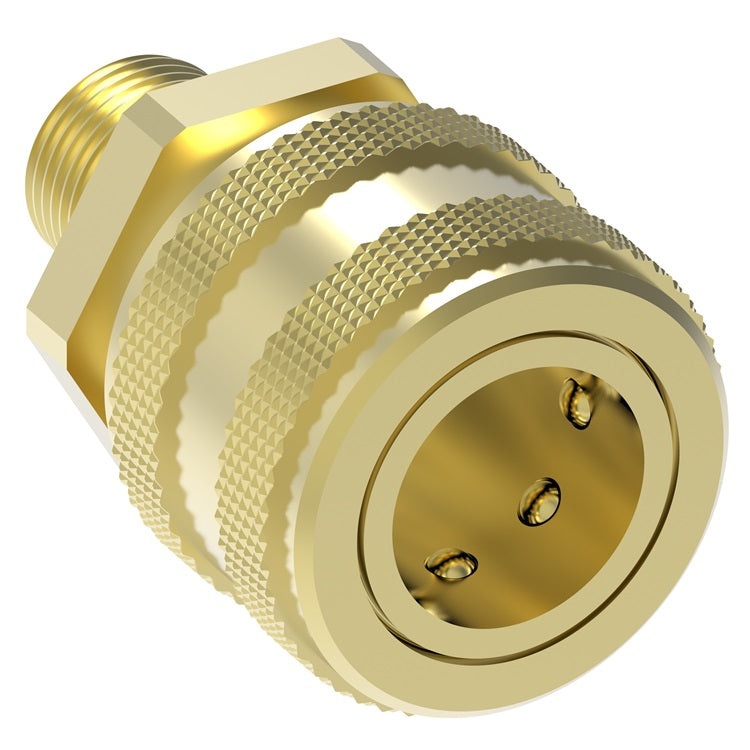 105 Hansen® by Danfoss | Pneumatic Quick Disconnect Coupling | 100 Series | 3/8" Male NPTF x 1/4" Body Size | Socket | Buna-N Seal | Brass
