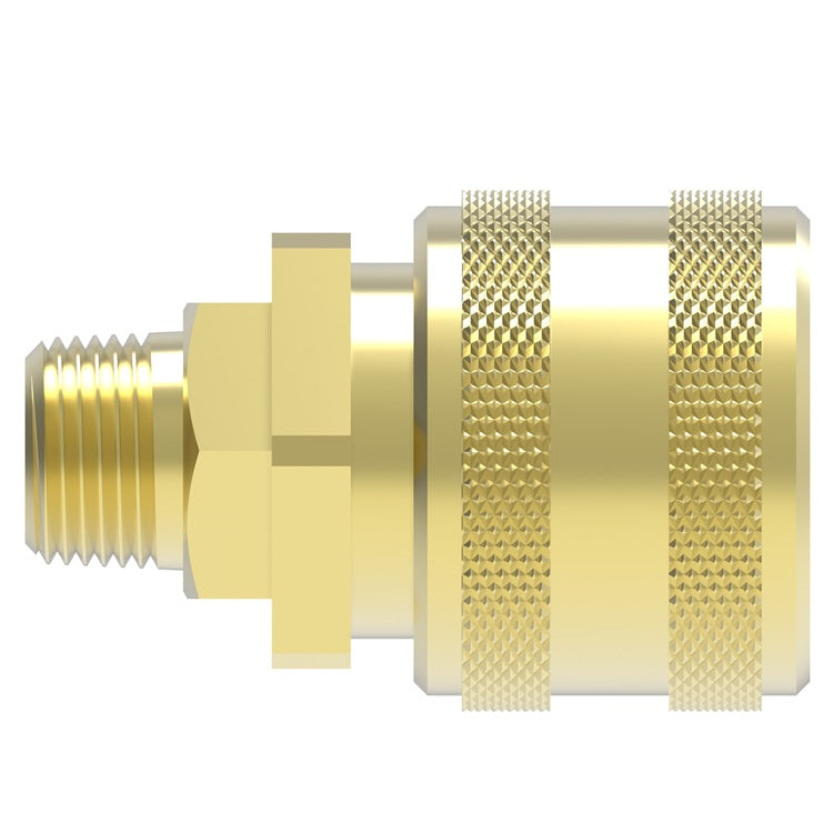 105 Hansen® by Danfoss | Pneumatic Quick Disconnect Coupling | 100 Series | 3/8" Male NPTF x 1/4" Body Size | Socket | Buna-N Seal | Brass