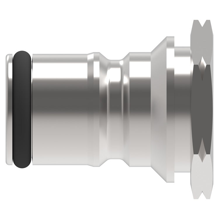 2KLC Hansen® by Danfoss | Food & Beverage Quick Disconnect Coupling | 2HKGL Series | 11/16-18 Female UNF x 1/4" Body Size | Plug for Liquid | NBR Seal | Stainless Steel