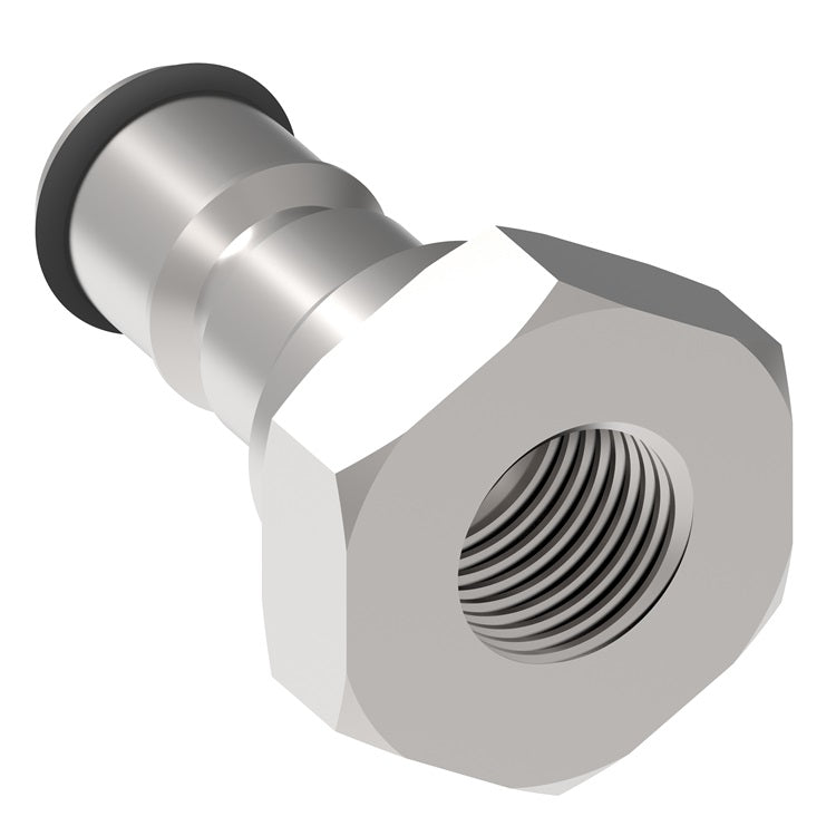 2KLS3 Hansen® by Danfoss | Food & Beverage Quick Disconnect Coupling | 2HKGL Series | 7/16-20 Female UNF x 1/4" Body Size | Plug for Liquid | NBR Seal | Stainless Steel