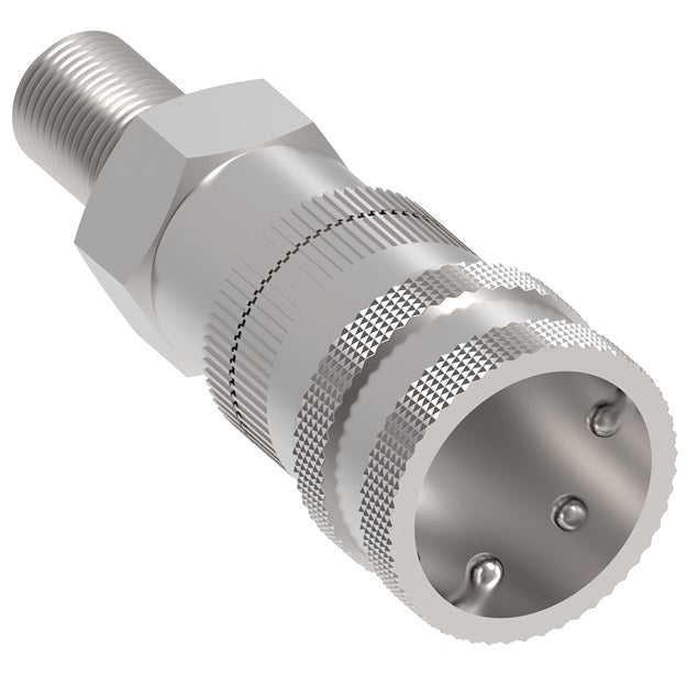 2HG16 Hansen® by Danfoss | Food & Beverage Quick Disconnect Coupling | 2HKGL Series | 1/4" Male NPT x 1/4" Body Size | Socket for Gas | NBR Seal | Stainless Steel