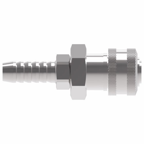 2R17 Hansen® by Danfoss | Pneumatic Quick Disconnect Coupling | 2RL Series | Hose Barb End | 1/4" Hose ID x 1/4" Body Size | Socket | Buna-N Seal | Steel