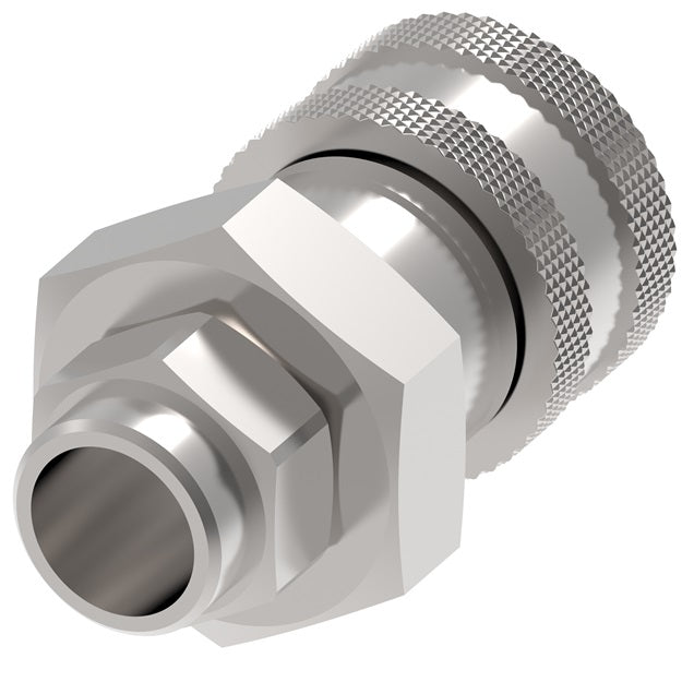 2R16 Hansen® by Danfoss | Pneumatic Quick Disconnect Coupling | 2RL Series | 1/4" Female NPTF x 1/4" Body Size | Socket | Buna-N Seal | Steel