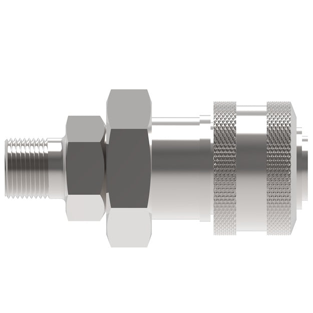 3R20 Hansen® by Danfoss | Pneumatic Quick Disconnect Coupling | 3RL Series | 3/8" Male NPTF x 3/8" Body Size | Socket | Buna-N Seal | Steel