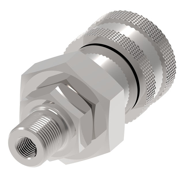2R25 Hansen® by Danfoss | Pneumatic Quick Disconnect Coupling | 2RL Series | 1/2" Male NPTF x 1/4" Body Size | Socket | Buna-N Seal | Steel