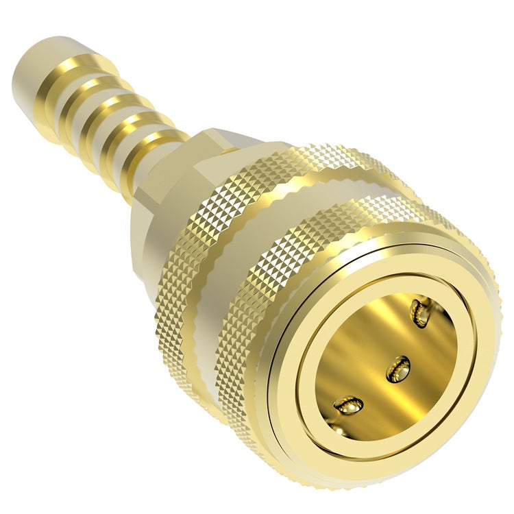 40600 Hansen® by Danfoss | Pneumatic Quick Disconnect Coupling | 4000 Series | Hose Barb End | 3/8" Hose ID x 3/8" Body Size | Socket | NBR Seal | Brass