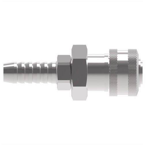 3R195 Hansen® by Danfoss | Pneumatic Quick Disconnect Coupling | 3RL Series | Hose Barb End | 5/16" Hose ID x 3/8" Body Size | Socket | Buna-N Seal | Steel