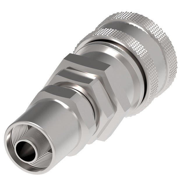 3R33R25 Hansen® by Danfoss | Pneumatic Quick Disconnect Coupling | 3RL Series | Hose Clamp End | 1-3/16" Hose OD | 3/4" Hose ID x 3/8" Body Size | Socket | Buna-N Seal | Steel
