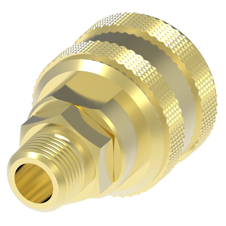 4500E Hansen® by Danfoss | Pneumatic Quick Disconnect Coupling | 4000 Series | 1/2" Male NPTF x 3/8" Body Size | Socket | NBR Seal | Brass
