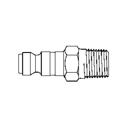 31AP25M Hansen® by Danfoss | Pneumatic Quick Disconnect Coupling | 400 Series | 1/4" Male NPTF x 3/8" Body Size | Plug | Steel