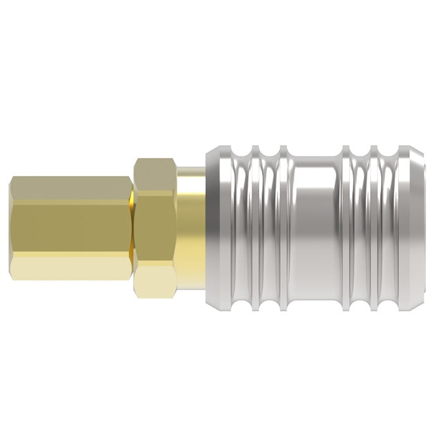 500 Hansen® by Danfoss | Pneumatic Quick Disconnect Coupling | 500 Series | 3/8" Female NPTF x 1/2" Body Size | Socket | NBR Seal | Brass