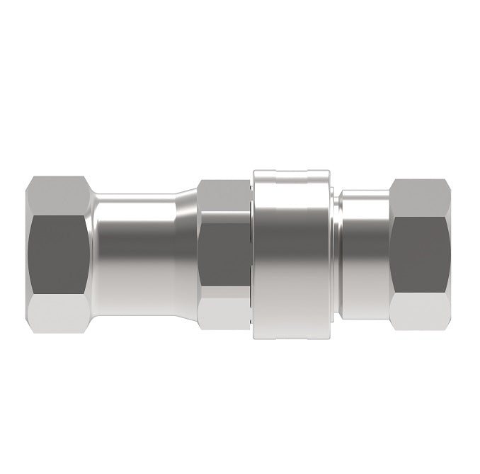 5606-6-6S Hansen® by Danfoss | Quick Disconnect Coupling | 5600 Series | 3/8" Female SAE O-Ring Boss x 9/16" ISO 7241 Type A | Complete Plug and Socket Set | Valved | Buna-N Seal | Carbon Steel