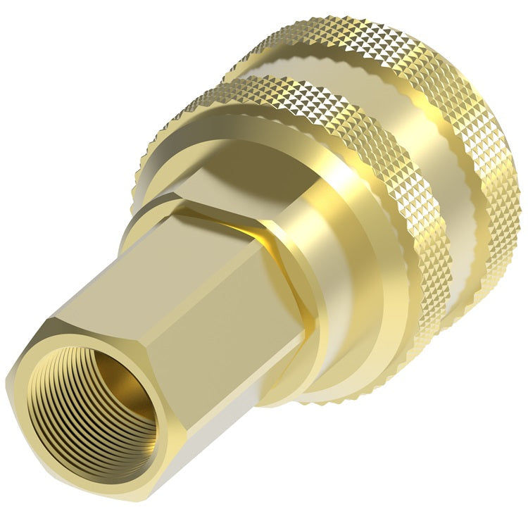 6200E Hansen® by Danfoss | Pneumatic Quick Disconnect Coupling | 6000 Series | 1/2" Female NPTF x 3/4" Body Size | Socket | NBR Seal | Brass