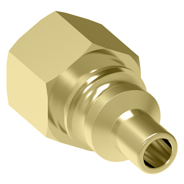 00A Hansen® by Danfoss | Quick Disconnect Coupling | 600 Series | 1/8" Female NPTF x 1/4" Body Size | Standard Plug | Without Sleeve Lock | Buna-N Seal | Brass