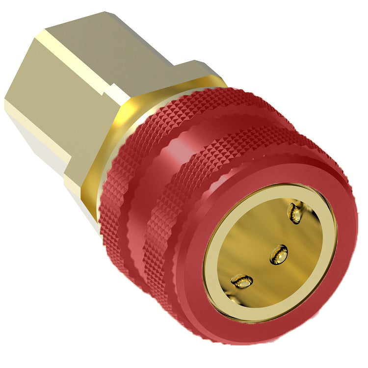 RD704SL Hansen® by Danfoss | Quick Disconnect Coupling | 700 Series | 3/8" Female NPTF x 1/4" Body Size | Acetylene Service Socket | With Sleeve Lock | Buna-N Seal | Brass