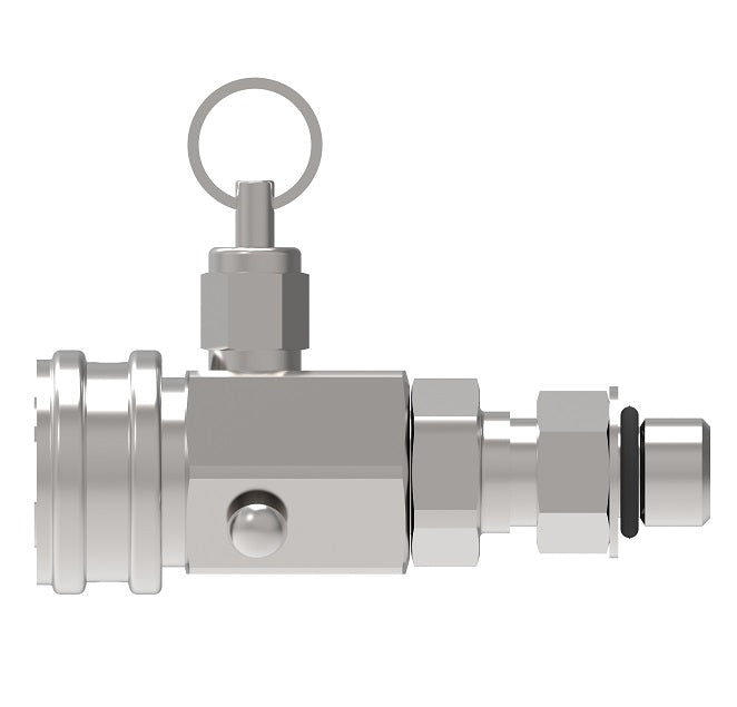 FD15-1025-04 Hansen® by Danfoss | Quick Disconnect Oil Sampling Valve | FD15 Series | 1/4" Male SAE O-Ring Boss x 1/4" Body Size | 0-50 psi | NBR Seal | Steel