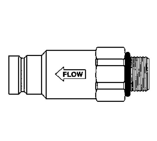 FD49-1057-08-06 Hansen® by Danfoss | Quick Disconnect Coupling | FD49 Series | 1/2" Male SAE O-Ring Boss x 3/4" NFPA T3.20.15 HTMA Interchange | Plug | Valved | Buna-N Seal | Steel