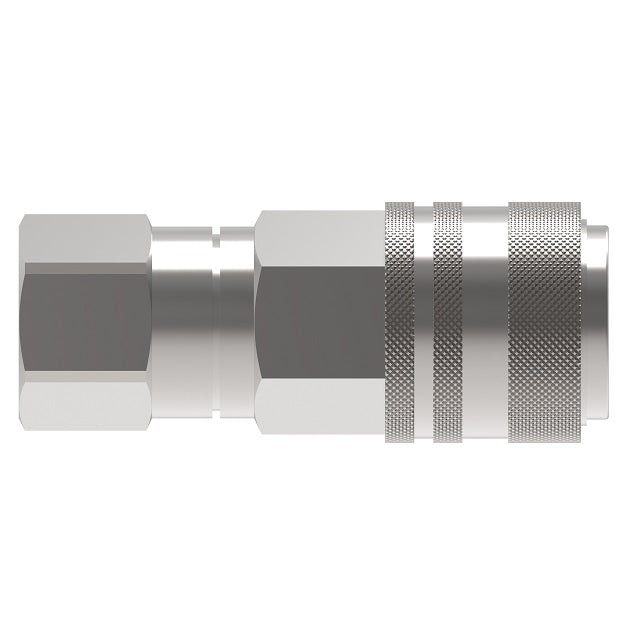 FD90-1041-04-04 Hansen® by Danfoss | Quick Disconnect Diagnostic Coupling | FD90 Series | 1/4" Female SAE O-Ring x 1/4" SAE J1502 Interchange | Socket | NBR Seal | Valved | Steel