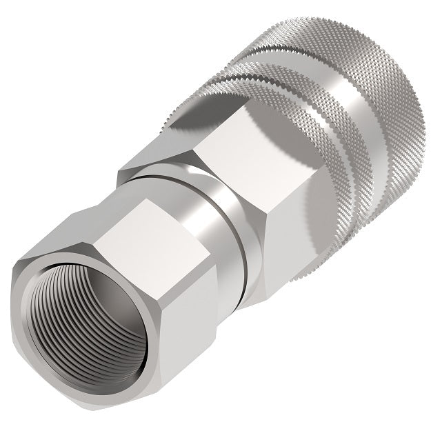 FD90-1041-04-04 Hansen® by Danfoss | Quick Disconnect Diagnostic Coupling | FD90 Series | 1/4" Female SAE O-Ring x 1/4" SAE J1502 Interchange | Socket | NBR Seal | Valved | Steel