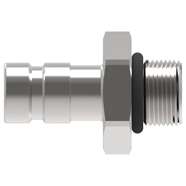 FD90-1004-04-04 Hansen® by Danfoss | Quick Disconnect Diagnostic Coupling | FD90 Series | 1/4" Male SAE O-Ring Boss x 1/4" SAE J1502 Interchange | Plug | NBR Seal | Valved with Dust Cap | Steel