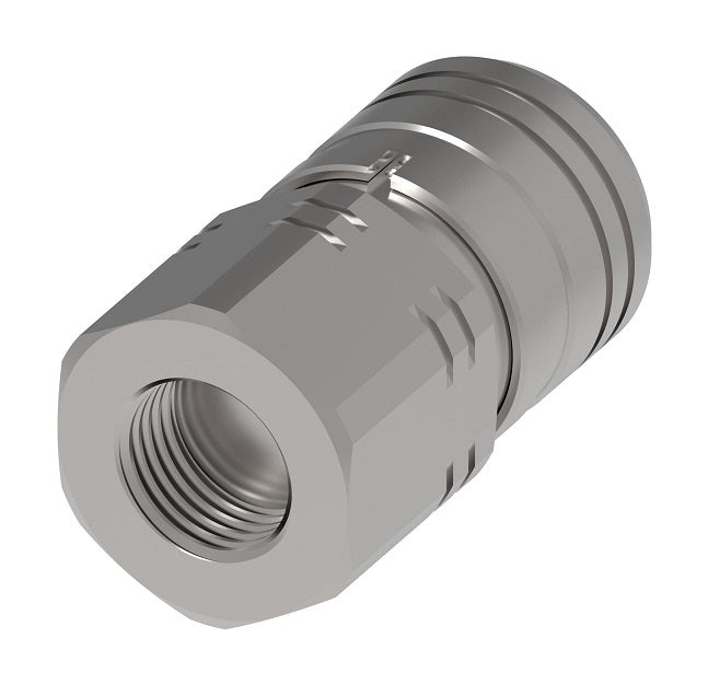 25FFS162UN Hansen® by Danfoss | Quick Disconnect Coupling | FF Series | 1-5/8-12 Female UNF SAE J1926-1 x 1" ISO 16028 Flat Face | Socket | NBR+AU Seal | Steel