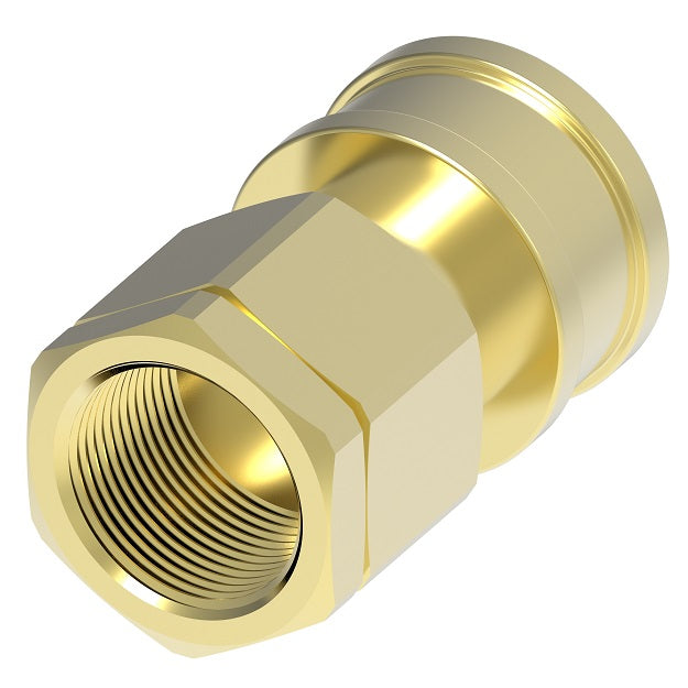B20H56 Hansen® by Danfoss | Quick Disconnect Coupling | HK10/12/20 Series | 2-1/2" Female NPTF x 2-1/2" ISO 7241-1 B | Socket | NBR Seal | Brass