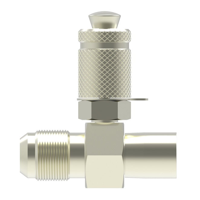 FF14790 Hansen® by Danfoss | Test Coupling | Swivel Run Tee | 7/16-20 Male UNF x 7/16-20 Female UNF | FKM Seal | Nickel Plated Steel
