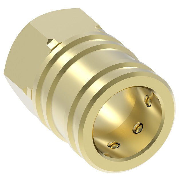 8S36 Hansen® by Danfoss | Quick Disconnect Coupling | ST Series | 1" Female NPTF x 1" Body Size | Socket | NBR Seal | Brass