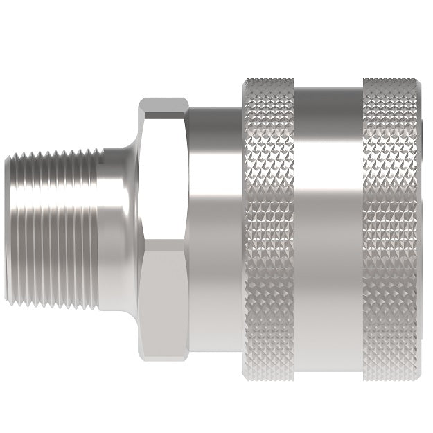 LL6S30 Hansen® by Danfoss | Quick Disconnect Coupling | ST Series | 3/4" Male NPTF x 3/4" Body Size | Socket | NBR Seal | 303 Stainless Steel