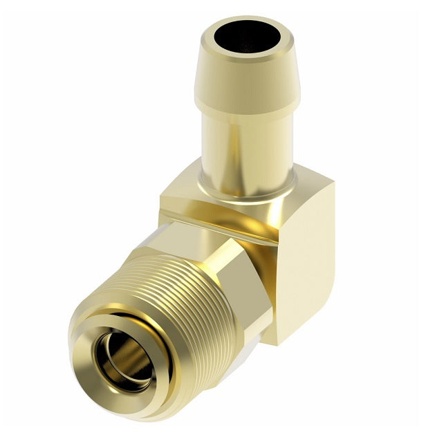 05704B-B64 Weatherhead by Danfoss | Inverted Male Swivel 90° Elbow Field Attachable Fitting | 057 'B' Series | 1/4" Male UNF x -04 Reusable Hose End | Brass