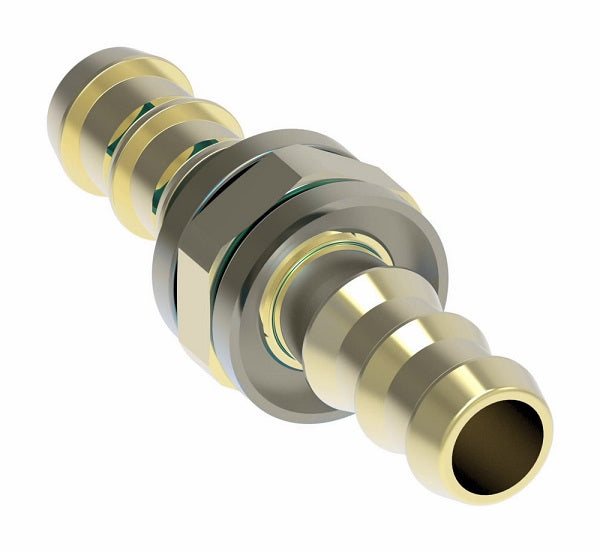 10006B-Y06 Weatherhead by Danfoss | Hose Mender Field Attachable Push-On Fitting | 100 'B' Series Barb-Tite | -06 Push-On Hose Barb x -06 Push-On Hose Barb | Brass