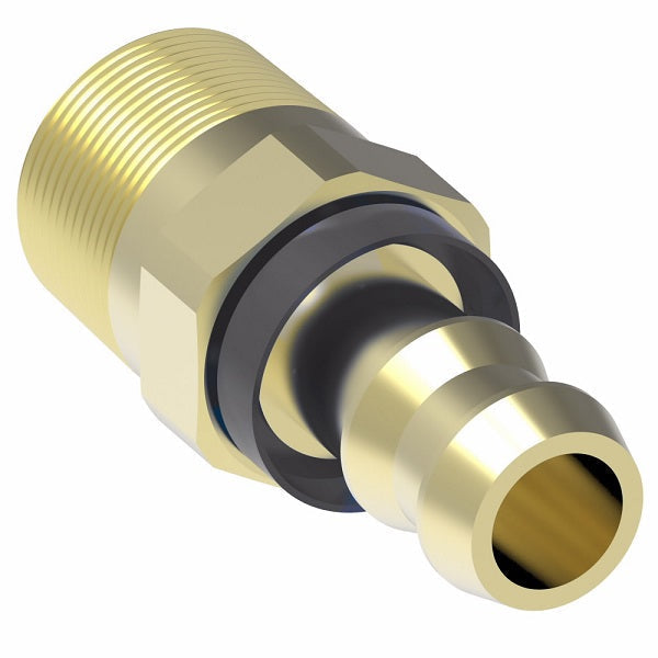 10004B-104 Weatherhead by Danfoss | Male Pipe Rigid Field Attachable Push-On Fitting | 100 'B' Series Barb-Tite | -04 Male NPTF x -04 Push-On Hose Barb | Brass
