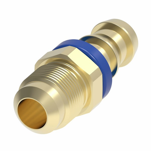 10004B-304 Weatherhead by Danfoss | Male SAE 45° Flare Rigid Field Attachable Push-On Fitting | 100 'B' Series Barb-Tite | -04 Male SAE 45° Flare x -04 Push-On Hose Barb | Brass