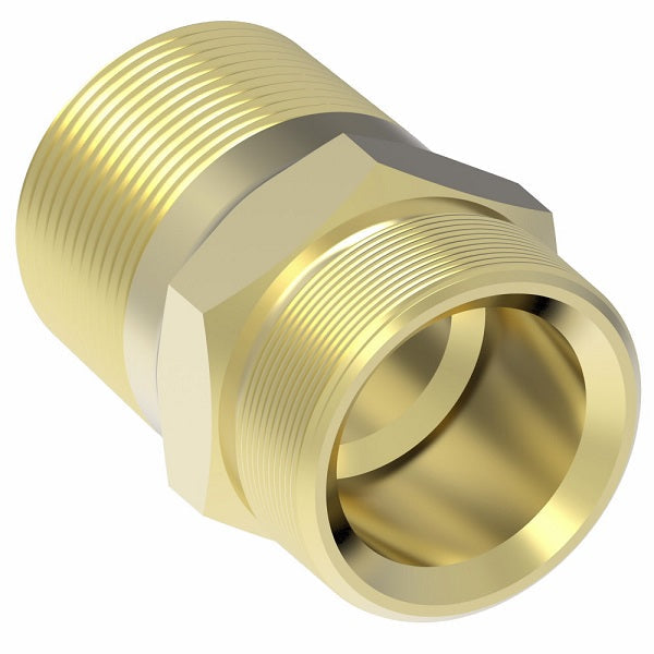 1390X6X6 Weatherhead by Danfoss | Adapter Field Attachable Fitting | 338 'B' Series DOT | 3/8" Male UNF x -06 Male NPTF | Brass