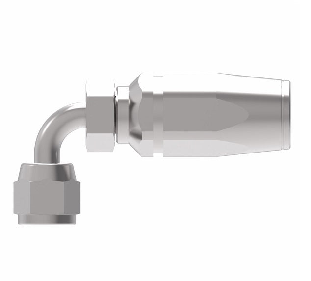 1RA4FJB4 Weatherhead by Danfoss | Female 37° JIC Swivel Short Drop 90° Elbow Field Attachable Fitting for 1 Wire Braided Hose | 1R Series | Complete Fitting | -04 Female 37° JIC Swivel x -04 Reusable Hose End | Steel