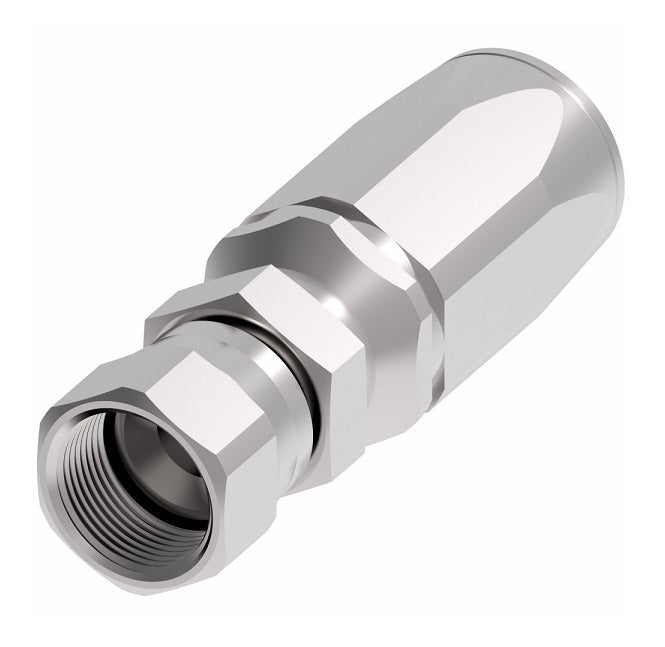 1RA6FJ6 Weatherhead by Danfoss | Female 37° JIC Swivel Field Attachable Fitting for 1 Wire Braided Hose | 1R Series | Complete Fitting | -06 Female 37° JIC Swivel x -06 Reusable Hose End | Steel