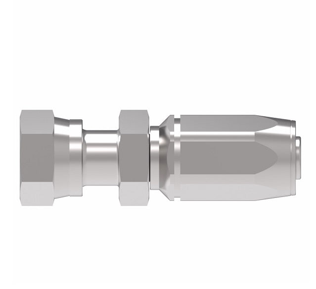 1RA6FR6 Weatherhead by Danfoss | Female ORS Swivel Field Attachable Fitting for 1 Wire Braided Hose | 1R Series | Complete Fitting | -06 Female O-Ring Face Seal Swivel x -06 Reusable Hose End | Steel