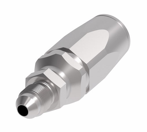 1RA4MJ4 Weatherhead by Danfoss | Male 37° JIC Flare Field Attachable Fitting for 1 Wire Braided Hose | 1R Series | Complete Fitting | -04 Male 37° JIC Flare x -04 Reusable Hose End | Steel