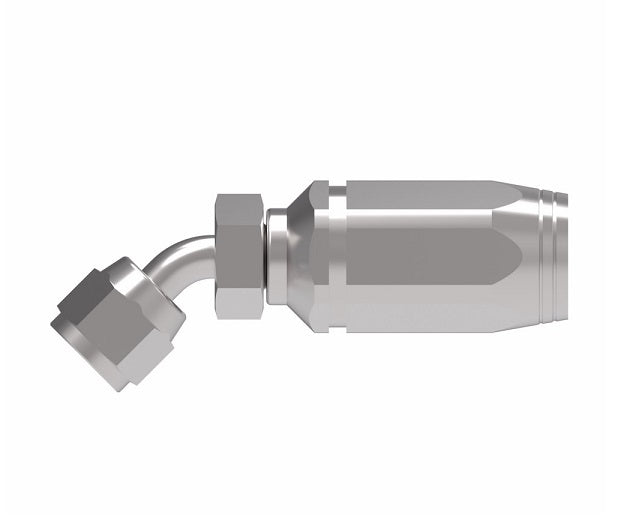 2RA16FJA16 Weatherhead by Danfoss | Female 37° JIC Swivel 45° Elbow Field Attachable Fitting for 2 Wire Braided Hose | 2R Series | Complete Fitting | -16 Female 37° JIC Swivel x -16 Reusable Hose End | Steel
