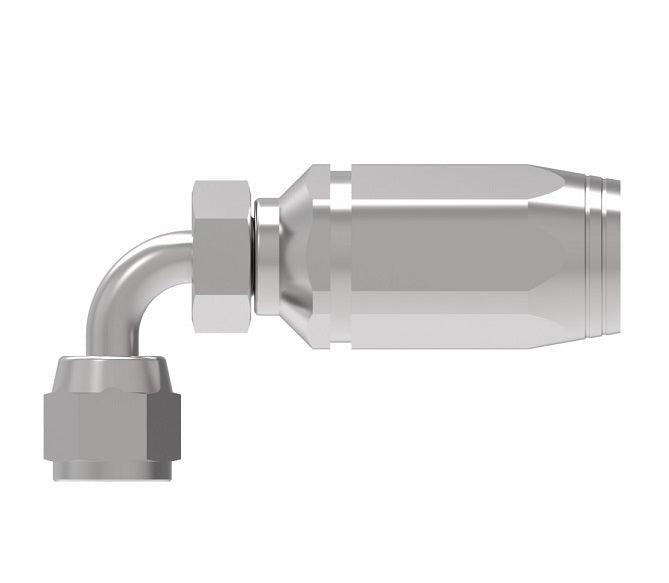 2RA8FJB8 Weatherhead by Danfoss | Female 37° JIC Swivel Short Drop 90° Elbow Field Attachable Fitting for 2 Wire Braided Hose | 2R Series | Complete Fitting | -08 Female 37° JIC Swivel x -08 Reusable Hose End | Steel