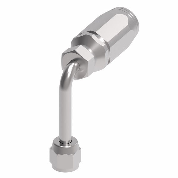 2RA12FJC12 Weatherhead by Danfoss | Female 37° JIC Swivel Long Drop 90° Elbow Field Attachable Fitting for 2 Wire Braided Hose | 2R Series | Complete Fitting | -12 Female 37° JIC Swivel x -12 Reusable Hose End | Steel