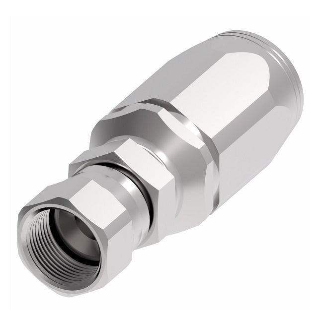 2RA6FJ6 Weatherhead by Danfoss | 37° JIC Swivel Field Attachable Fitting for 2 Wire Braided Hose | 2R Series | Complete Fitting | -06 Female 37° JIC Swivel x -06 Reusable Hose End | Steel