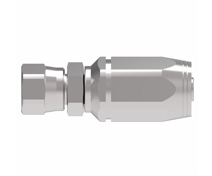 2RA4FJ4 Weatherhead by Danfoss | 37° JIC Swivel Field Attachable Fitting for 2 Wire Braided Hose | 2R Series | Complete Fitting | -04 Female 37° JIC Swivel x -04 Reusable Hose End | Steel