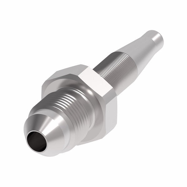 4203-6-6S Weatherhead by Danfoss | Male 37° JIC Flare Field Attachable Fitting for 1 & 2 Wire Braided Hose | Nipple Assembly | -06 Male 37° JIC Flare x -06 Reusable Hose End | Steel
